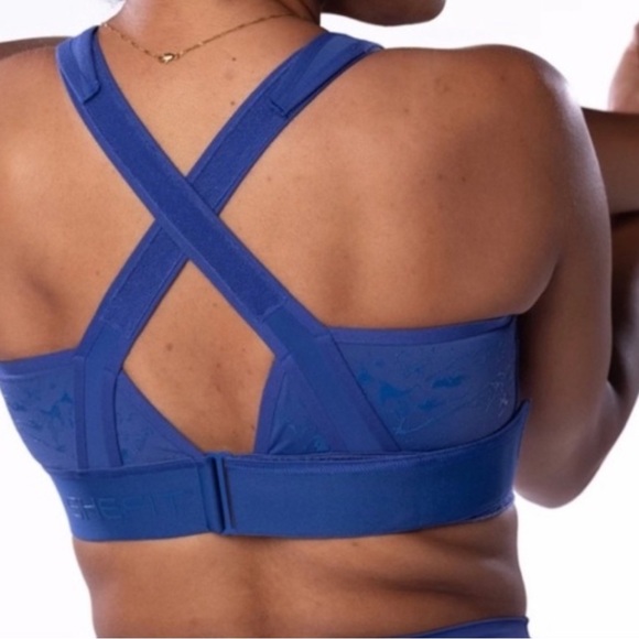 NWT SheFit Blue Flex Sports Bra Medium Impact Size 3Luxe - Picture 1 of 16